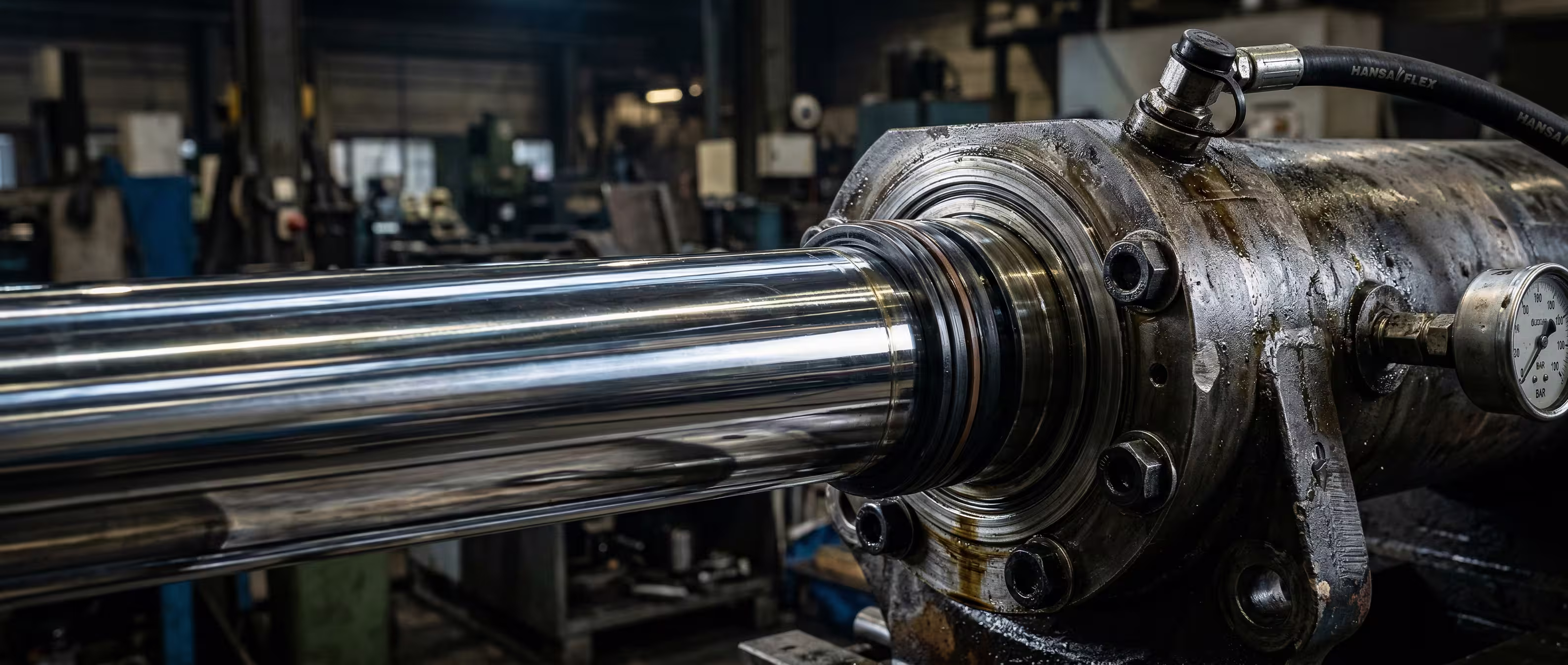 Pistão hidráulico usinado pela UsinaSul para cilindros e sistemas de força industrial